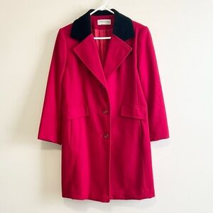 Vintage Forecaster of Boston 100% Wool Velvet Collar Long Coat
